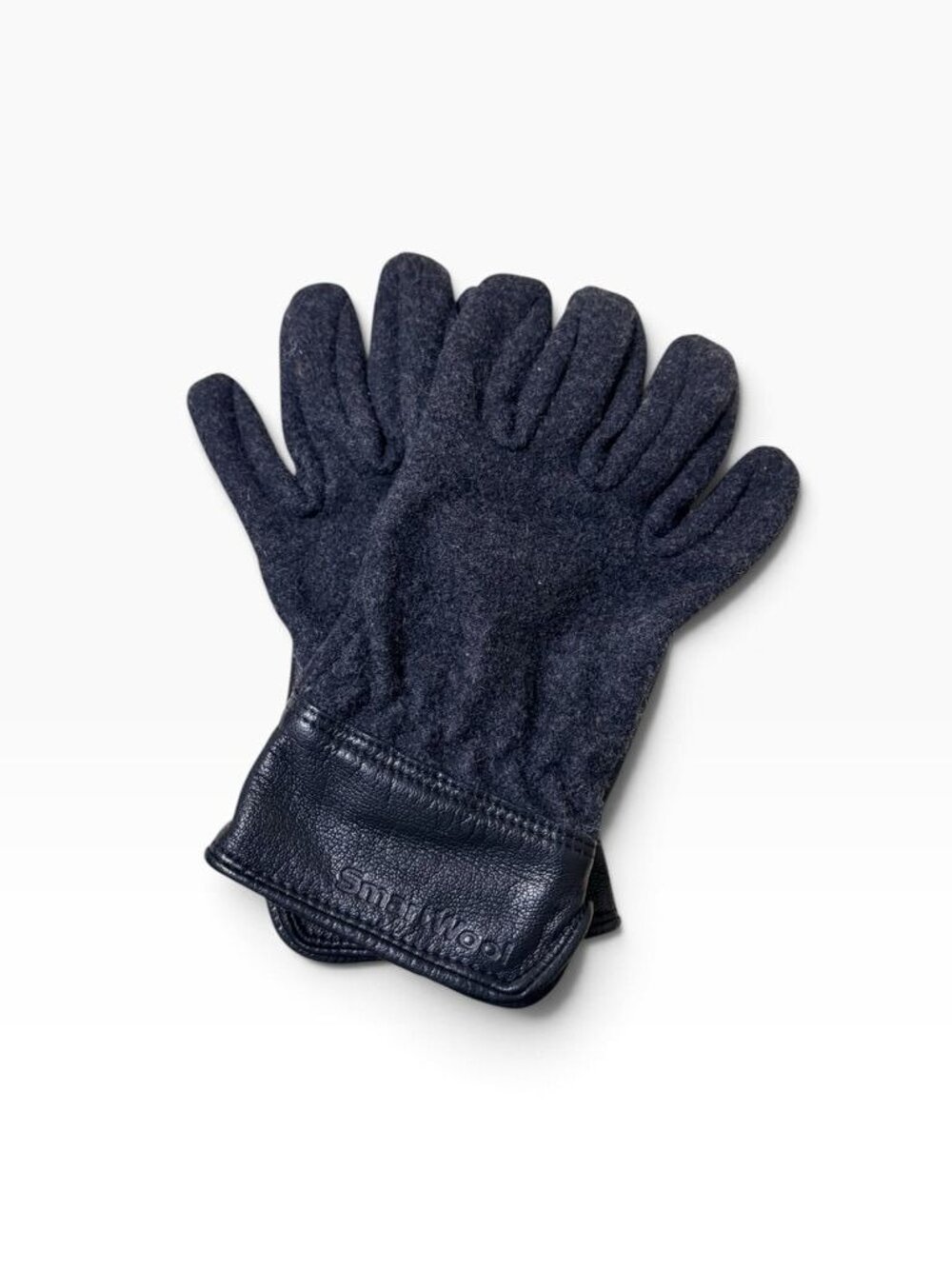 Smartwool Leather Wool Gloves M Unisex Charcoal Gray Black Classic Lined Winter